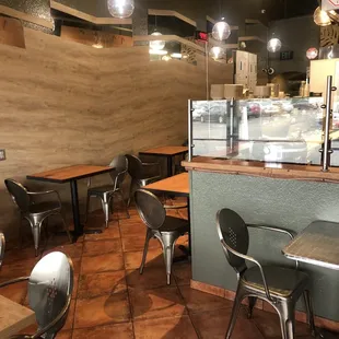 Interior nicely lit and decorated when you walk in, pick your seating after you order at the counter around the corner.