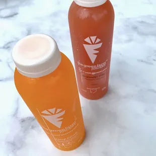 two bottles of juice