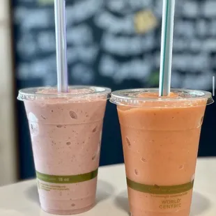 two smoothie drinks