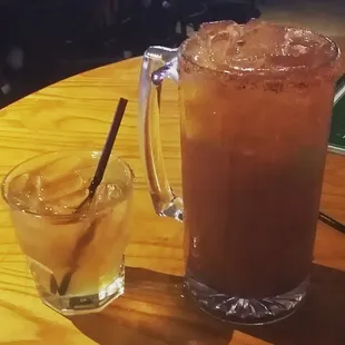 Whiskey sour with a michelada chaser!!! Lol