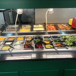 Wonderful salad bar with many choices