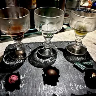 Perfect flight of Absinthe and Chocolates.