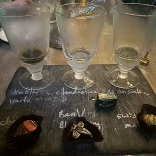 Absinthe/chocolate flight