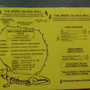 the menu