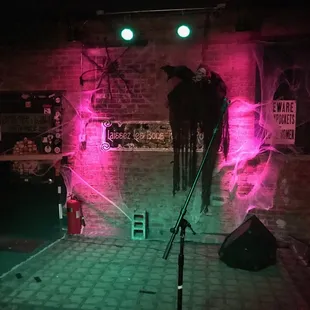 Halloween decorations at the stage area