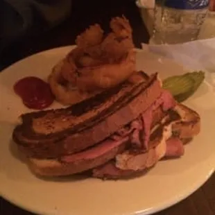Ruben and onion rings were also good.