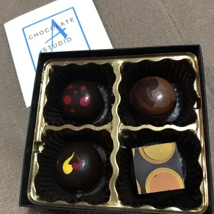 The chocolates I bought! The one with the red dots...OMG yum.