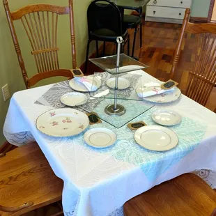 A table set for our afternoon tea