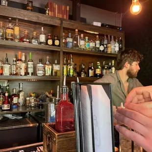 a bartender at a bar