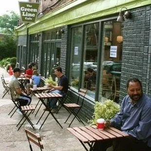 a man sitting outside