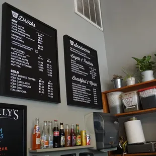 menus on the wall