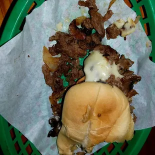 Philly Cheese Steak - double meat. Husband didn't wait for me to take a pic before devouring this delicious sandwhich.