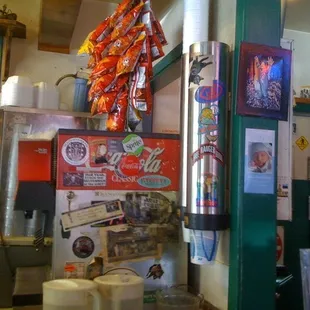 Chips and drinks at the green mesquite