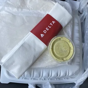 I don&apos;t know why they have plastic utensils from delta airlines- a little odd to use for customers.