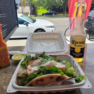 Falafel wrap with their bomb sauce