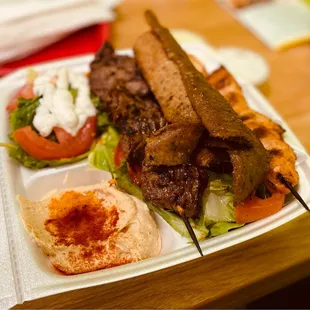 a tray of food on a table