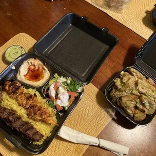 Chicken and Beef Kabob Combo