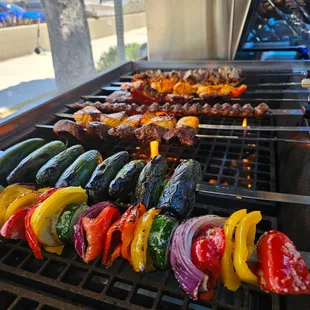 a variety of grilled vegetables