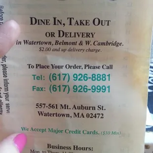 Closed on mondays, not stated on menu.