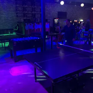 Ping pong, darts, beer pong, Dj.