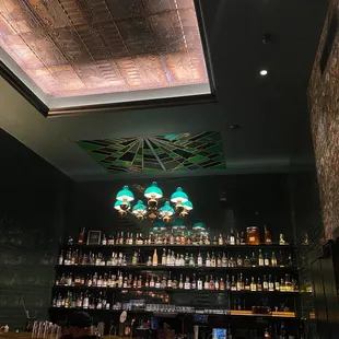 bottles of alcohol on shelves