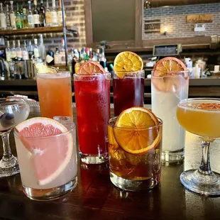 a variety of cocktails