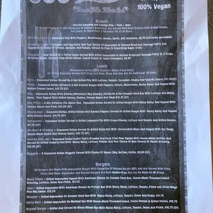 menu
