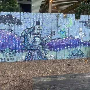 Fence art on outside patio