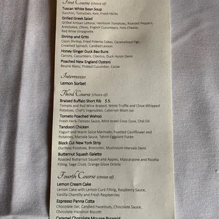 Restaurant Week Menu 2022