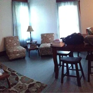 This is an very comfortable upstairs room at the Greene Beanery. The main dining room is downstairs.