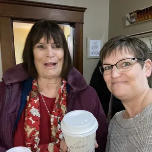 2 silly girls starting out on an adventure...with coffee