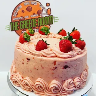 a cake with strawberries on top