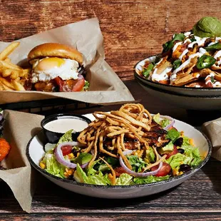 burgers, food