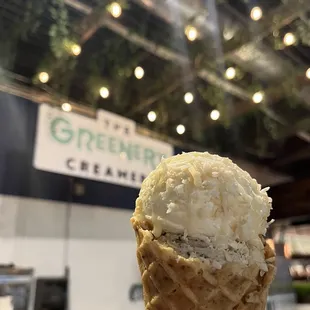 Triple C with coconut flakes and condensed milk