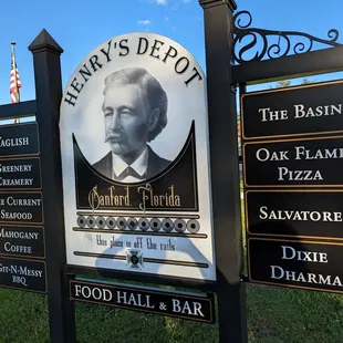 a sign for henry's depot