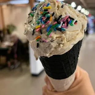Triple c, black ash cone, sprinkles