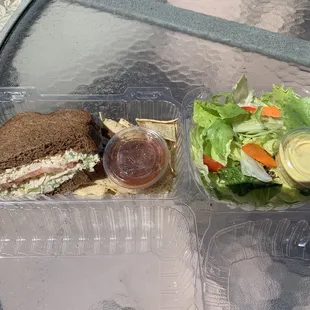 1/2 Sandwich with Salad: Cashew Chicken Sandwich and Green Salad