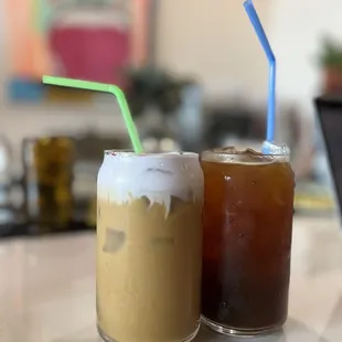 June latte &amp; iced americano