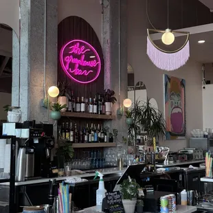 Inside bar and register decor