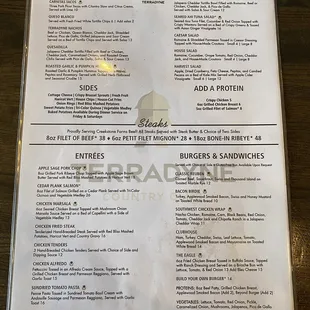 the menu