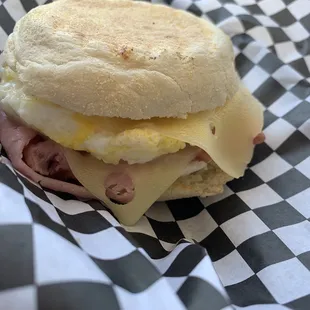 Ham and Swiss Breakfast Sandwich