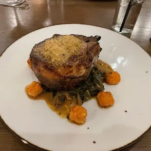 Porkchop with "sweet potato fries"