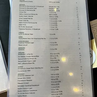 menu