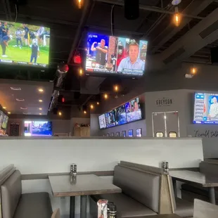 View over to the bar screens