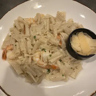 Shrimp scampi with gluten free pasta