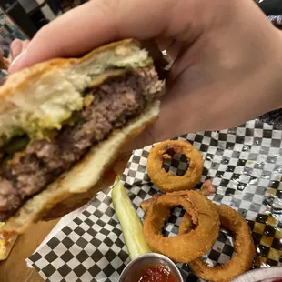 Way over-cooked burger, asked for medium and got well done :(