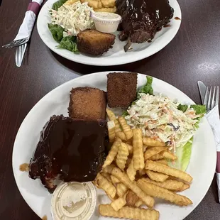 Half rack rib dinner. Smoked in their smoker. Super tender.