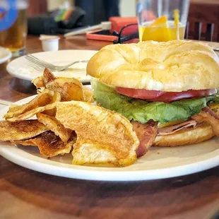 Club sandwich in croissant