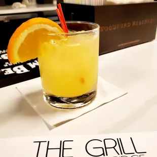a glass of orange juice