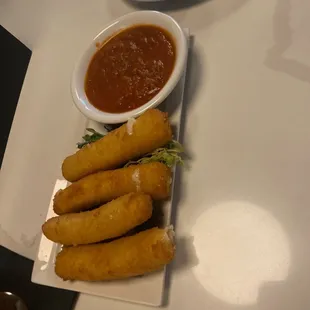 Handmade mozzarella sticks